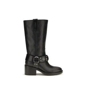 Chloé Black Calf Leather Bos Taurus Flat Women's Boots